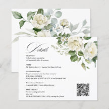 Creamy Floral Eucalyptus QR code Details Wedding