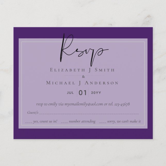 Papier Créer un script moderne RSVP - Modifier les couleu (Devant)