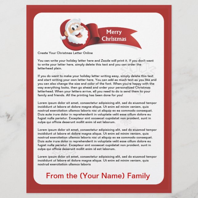Papier Créez votre lettre de Noël en ligne (Devant)