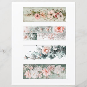Papier Créez votre propre ensemble de 4 Signets floraux r