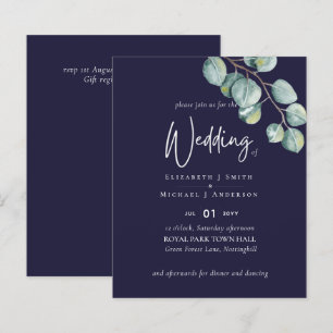 Papier Créez votre propre Mariage Eucalyptus de marée bla