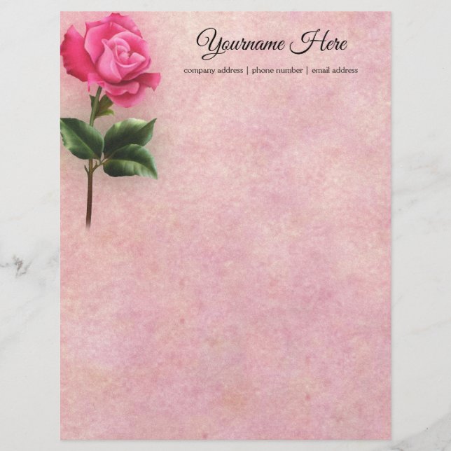 Papier Créez votre propre Rose rose chaud (Devant)