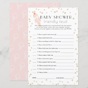 Papier Crème de glace Baby shower rose Famille Conviviale
