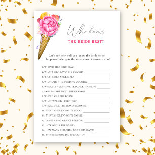 Papier Crème glacée - Qui connaît la mariée meilleur jeu