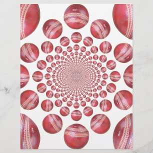Papier Crimson Vortex : Belle Balle de Cricket Rouge