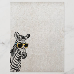 Papier Croquis de zèbre cool mignon et drôle avec lunette