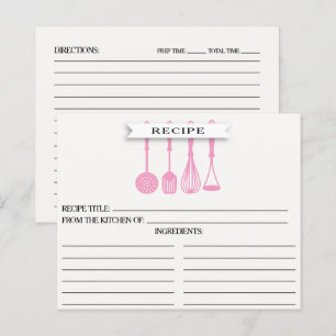 Papier Cuisine Ustensiles rose Fête des mariées Recette C
