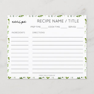 Papier Cuisine verte Plat Herbes de Jardin Recette