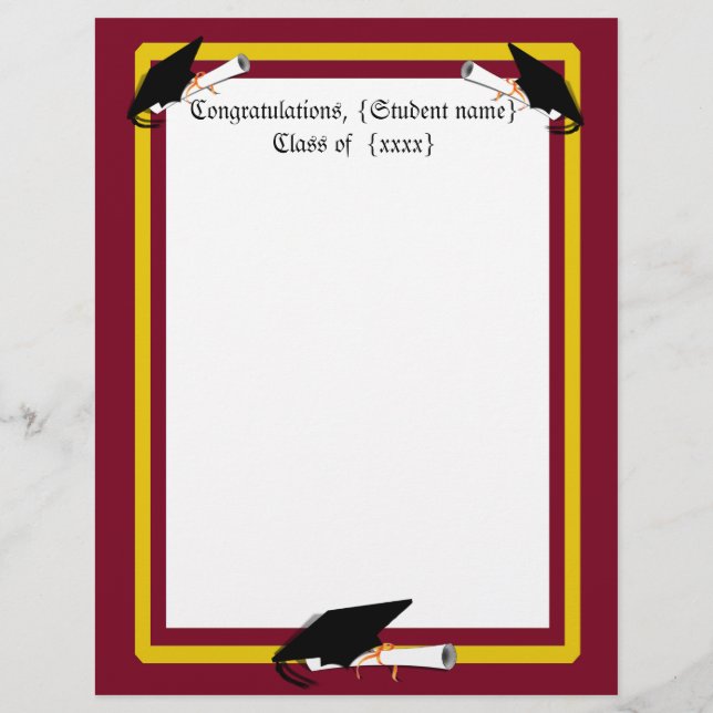 Papier Culotte de fin d'études - Couleurs de l'école Roug (Devant)