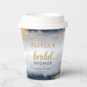 Papier-Cup für Navy und Gold-Brautparty Pappbecher