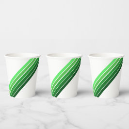 Papier-Cup - Grüne Diagonalstreifen Pappbecher