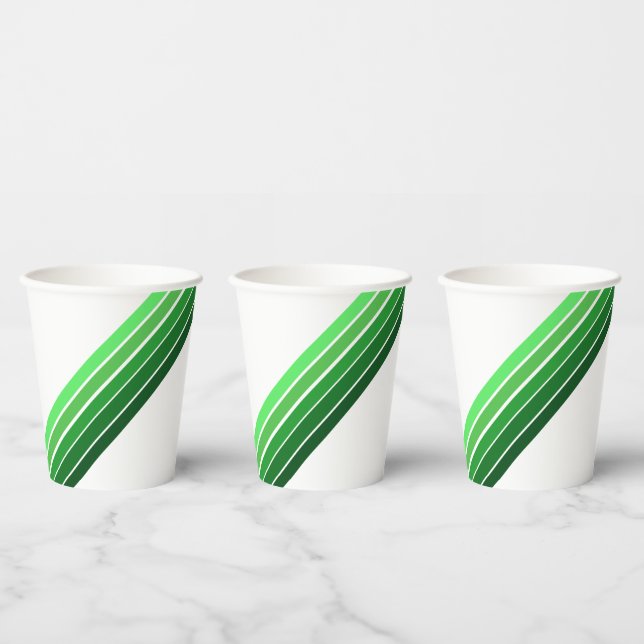 Papier-Cup - Grüne Diagonalstreifen Pappbecher (Multi)