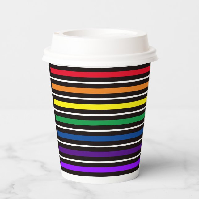 Papier-Cup - Rainbow-farbene Bars Pappbecher (Rückseite)