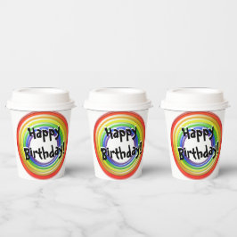 Papier-Cup - Rainbow-farbene Kreise Pappbecher