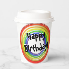 Papier-Cup - Rainbow-farbene Kreise Pappbecher