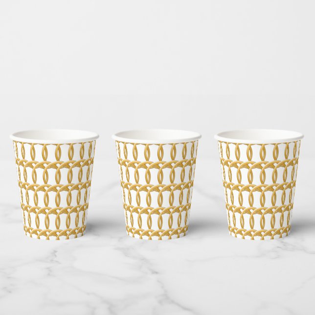 Papier-Cup - Ringe in Gold Pappbecher (Multi)