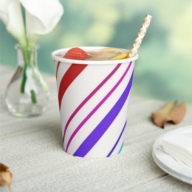 Papier-Cup-Streifen farbenfroh Pappbecher (In Situ)