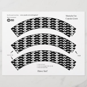 Papier Cupcake Liners - Mustache Fun