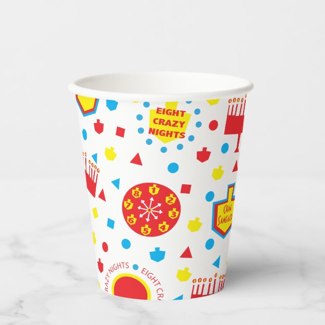 Papier Cups FARBIG 8 CRAZY NIGHTS 8 oz. Pappbecher (Vorderseite)
