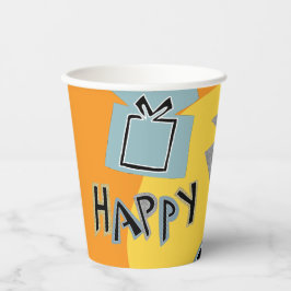 Papier Cups "Hanukkah Happy Glitzy Art" 8 oz. Pappbecher