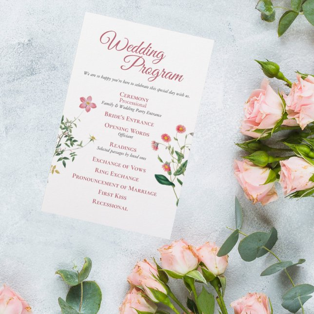 Papier Custom Botanical Wedding Program (Créateur téléchargé)