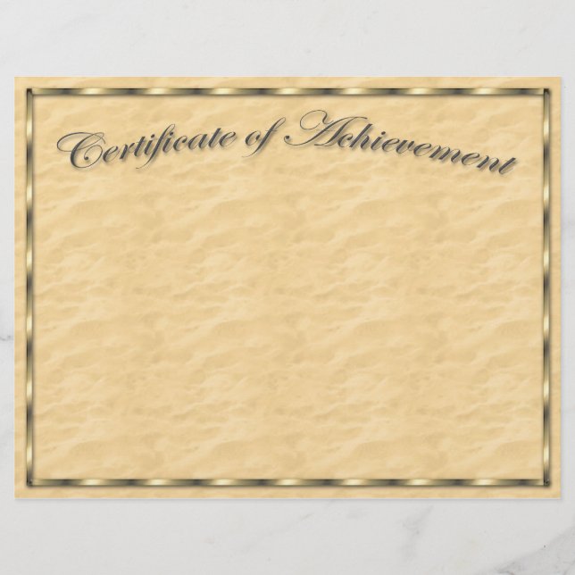 Papier Customisez votre propre certificat de réussite (Devant)