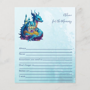 Papier Cute Aquarelle Baby shower Dragon Bleu