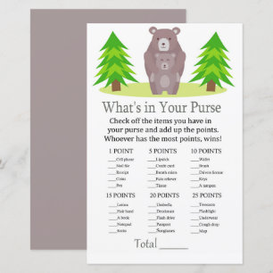 Papier Cute Bear Ce qui est dans votre baby shower de jeu