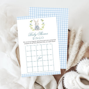 Papier Cute Blue Little Bunny Baby Boy Douche Jeu Bingo