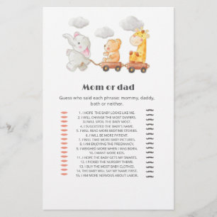 Papier Cute Funny bois Baby shower Devinez Qui jeu