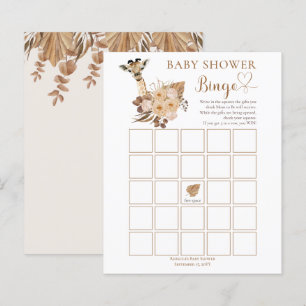 Papier Cute Giraffe Boho Grasses séchées Baby shower Bing