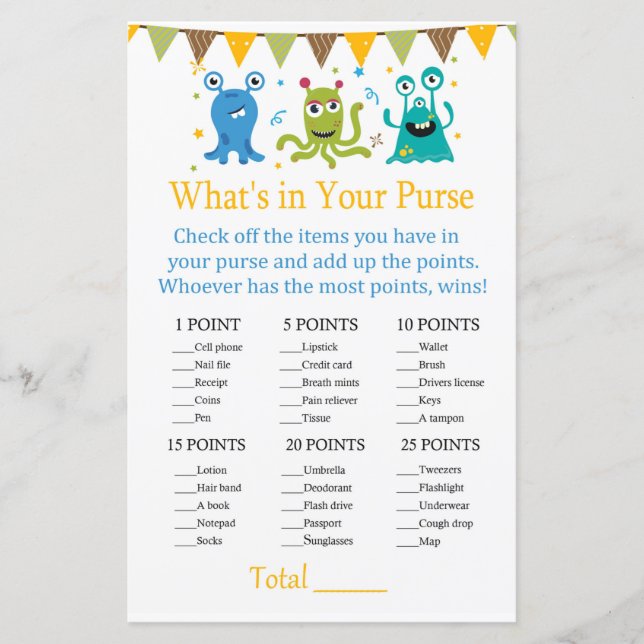 Papier Cute Little Monsters Qu'est-ce que dans votre jeu  (Devant)