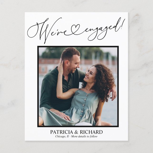 Papier Cute Nous sommes engagés Faire-part Fiançailles Ph (Devant)