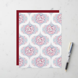 Papier Cute Pastel Kawaii Bunny Dot Mandala Retro Ogee