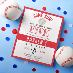 Papier Cute Rookie Baseball Budget Anniversaire Invitatio