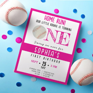 Papier Cute Rookie Baseball Budget Girl 1er anniversaire