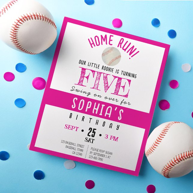 Papier Cute Rookie Baseball Budget Girl Anniversaire (Créateur téléchargé)