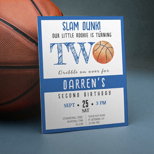 Papier Cute Rookie Basketball Budget Boy 2e anniversaire (Créateur téléchargé)