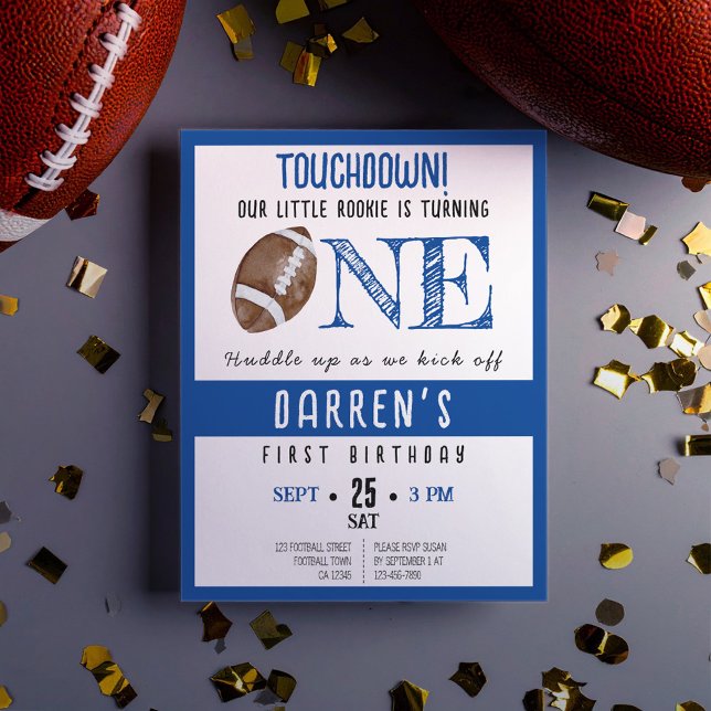 Papier Cute Rookie Football Budget Garçon 1er anniversair (Créateur téléchargé)