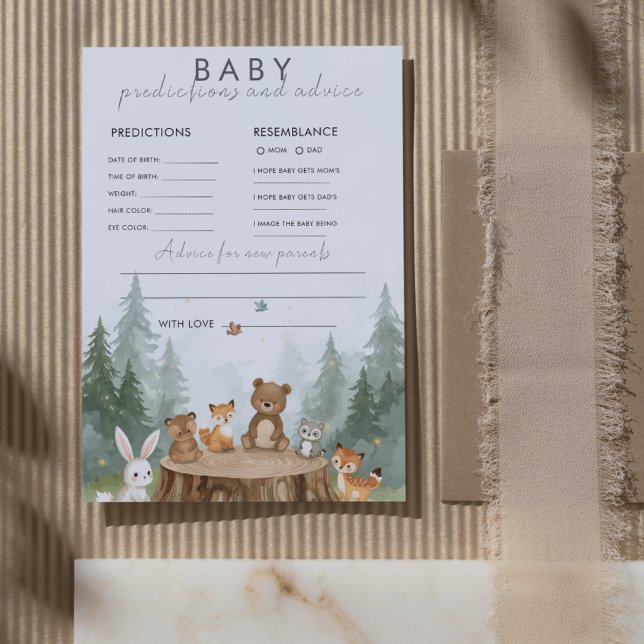 Papier Cute Safari Woodland Baby Prediction & Conseils (Créateur téléchargé)