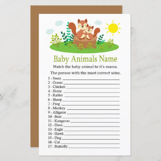 Papier Cute Squirrel Bébé Animaux Nom Jeu