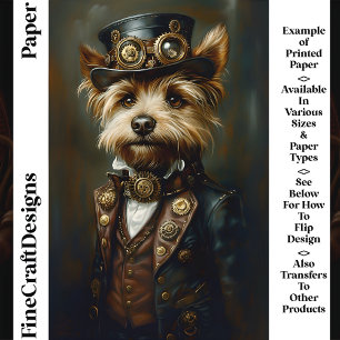 Papier Cute Steampunk Yorkie Portrait CJ1 Scrapbook Papie