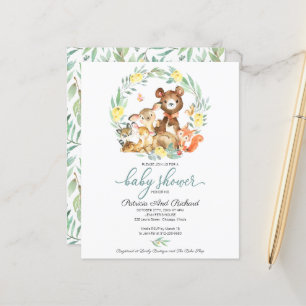 Papier Cute Woodland Animaux Baby shower verdoyant