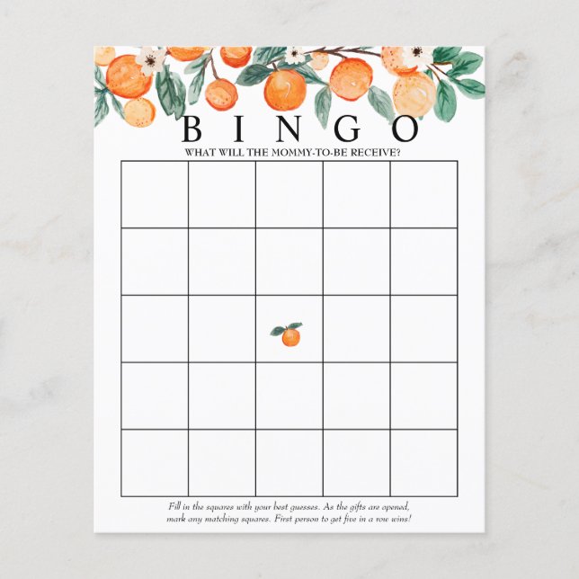 Papier Cutie | Bingo | Jeux Baby showers (Devant)