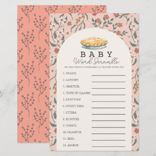 Papier Cutie Pie Rose Floral Baby Word Scramble Jeu
