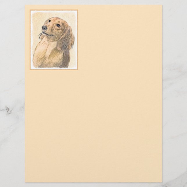 Papier Dachshund (Longhaerien) Peinture - Art Chien origi (Devant)