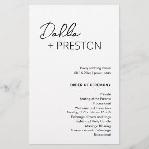 Papier Dahlia Noir et blanc Contemporain Mariage moderne