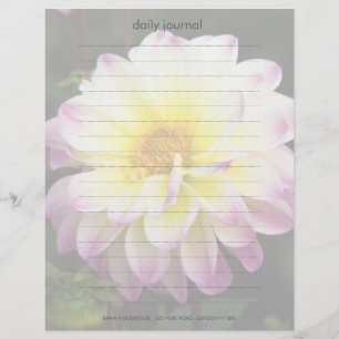 Papier Dahlia violet, jaune et blanc