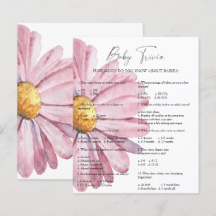 Papier Daisy Baby Trivia   Jeu Baby shower