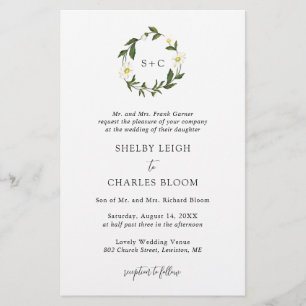 Papier Daisy Formal Floral Budget Faire-part de mariage
